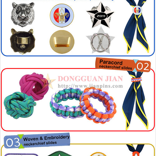 Various Designs for Scouts Neckerchief Slides